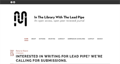 Desktop Screenshot of inthelibrarywiththeleadpipe.org